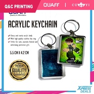 (100 pcs) QUAFF F50 Rectangle Acrylic Keychain (5.5cm x 4.2 cm) | QNC