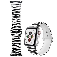 Strap for Apple watch Band 45mm 44mm 41mm 40mm Fadeless Printed Zebra Silicone bracelet iwatch series 3 4 5 6 7 8 SE Ultra Band