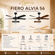 FIERO ALVIA Premium DC 56" Ceiling Fan 5 Blades 24 Speeds Memory Function