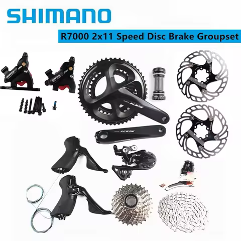 SHIMANO 105 R7000 2x11 Speed Disc Brake Groupset For Road Bike Bicycle Kit Set With IIIPRO DISC Brak