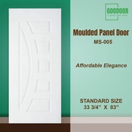 Goodoor MS005 Pintu Rumah Kayu Kulit Moulded Door 33 3/4 x 83 Inch White Primer Coated | Durable & S