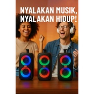 SMARTCOM Wireless Bluetooth Speaker Party Box A85 Super Bass RGB Light Show Official Warranty