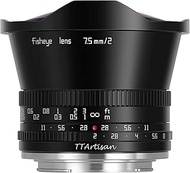 TTArtisan 7.5mm F2.0 APS-C Large Aperture Cameras Lens Fisheye Lens Compatible with Fuji X Mount Cam