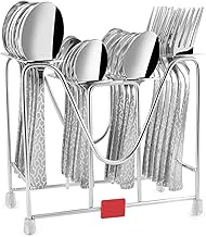 Montavo by FnS Pacific 24 Pcs Cutlery Set with Hanging Stand (6 Pc Dinner Spoons, 6 Pc Dinner Forks,