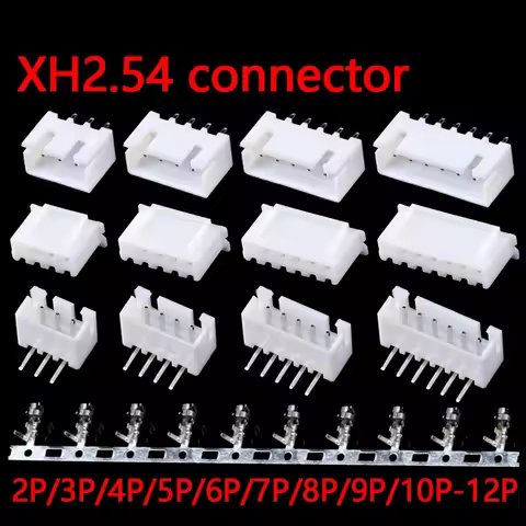 XH2.54 Male Plug And Female Socket Wire Connector Set Plastic Shell 2/3/4/5 Pin Terminal Blocks 2P 3