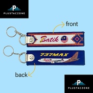Keychain Woven batik airlines 737 max | Keychain flight batik malindo airlines