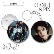 GANTUNGAN NCT 127 PIN WALK KEYCHAIN 58 MMKeychain KPOP IDOL KEYCHAIN UNOFFICIAL TAEYONG DOYOUNG JAEH