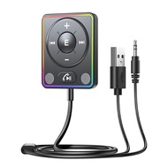 Car Bluetooth 5.4 Receiver AUX Audio Adapter Dual Mike Hands-Free High-Definition Call Card Play Mus