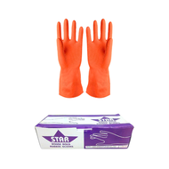 STAR ถุงมือยาง L 8.1/2 นิ้ว สีส้ม (12 คู่ / กล่อง)
