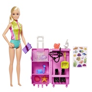 Barbie Careers Playset, Mobile Lab Set with Blonde Marine Biologist Fashion Doll & 10+ Accessories, 