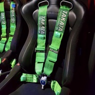 Takata Belt 3' inch 4 Point Racing Harness Green / Seat Belt Quick Release Lock / Bride Recaro Sparco Sscus WIRA FD MYVI