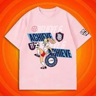 Summer Women's Short Sleeve Classic Cartoon Rabbit Football Inspirational Slogan Fun Graphic T-Shirt