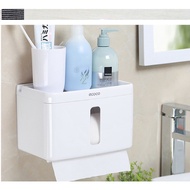 Ecoco E1613 toilet paper holder - Toilet roll holder with open lid - High quality wall mounted paper