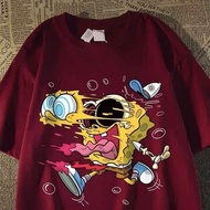 grunge funny cartoon graphic tee vintage character print oversized top hip hop casual daily outfit f