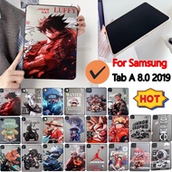 One Piece Luffy Casing For Samsung Galaxy Tab A 8.0 2019 SM-T290 T295 T297 Cute Cartoon Anime Mario 
