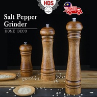HDS Salt Pepper Adjustable Manual Grinder Black Paper Wood Grinder Pengisar Lada Hitam Lada Garam Manual Grinder
