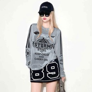 [UPF50+Sunscreen Clothing] KT Cat Mesh Base Shirt Women Loose Round Neck Long Sleeve Top