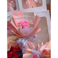 3-flower wax flower bouquet with gift bag October 20