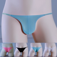 Transparent Men's Low Rise Sheer Thong Underwear Briefs for Bulge Enhancement
