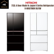 Hitachi Made In Japan 722L Inverter 6 Door Series Refrigerator Fridge Peti Ais Peti Sejuk R-WX670KM 