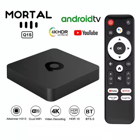 Android Smart TV Box AllwinnerH313 Global Version Mortal Q1 S 4K Google Voice Assistant H.265 Iptv D