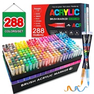 288 Colors ACRYLIC Pen Soft Brush Head GuangNa MARKER GN.8101 Waterproof Can Be Applied Over Art