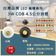【立明 LED】台灣品牌 LED 3W 4.5公分 崁燈 嵌燈 COB 魚眼設計 櫥櫃燈 展示燈 小崁燈 保固一年