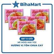 [SET5 PACK] - TRIBECO - Hoo Hai Yo Noodles Spicy and sour shrimp flavor, Hoo Hai Yo spicy and sour s