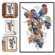 【QUMMLL】Red bellies Magpies Cross Stitch Kit Home Wall Paintings Handmade Needlework