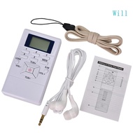 Will Frequency Modulation FM Radio Digital Signal Wireless Receiver Player w Earphone