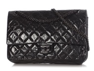 Chanel So Black Quilted Calfskin 2.55 Reissue 226 Black Hardware, 2014