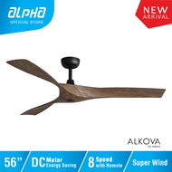 ALPHA Alkova - AXIS 56 Inch DC Motor Ceiling Fan with 3 Blades (8 Speed Remote) [Exclude Installation]