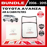 BUNDLE AIR & CABIN FILTERS for TOYOTA AVANZA (2006-2015) (88568-BZ060/17801-BZ050)