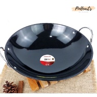 BEST MASTERWARE BLACK STAINLESS STEEL WOK SIZES 31CM, 34CM, 37CM, 40CM, 43CM, 46CM | LARGE BLACK PAN