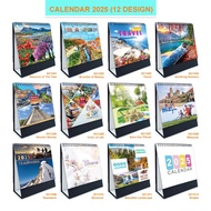 2025 Local Table Desk Calendar Public Holiday Islamic & lunar date Hard line master stand 14pages