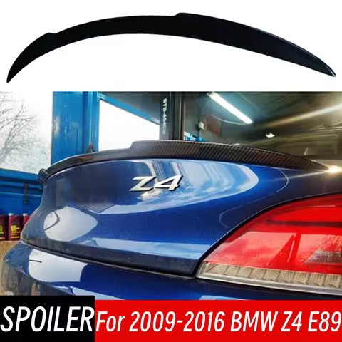 For 2009-2016 BMW Z4 E89 Convertible Coupe M4 Style Rear Trunk Lid Black Carbon Spoiler Wings Car Ex