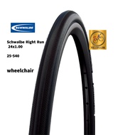 Schwalbe Right Run 24x1.00 tire Active line k-guard Tyre 24 Wire Tayar black grey wheelchair 25-540 