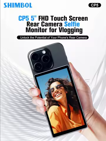 Shimbol CP5 1080p Full HD 5'' Touch Screens Rear Camera Selfie Monitor for Vlog Live Stream for Comp
