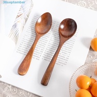 SEPTEMBER Wooden Spoon Ice Cream Retro Tableware Kitchen For Soup Cooking Teaspoon Coffee Spoon