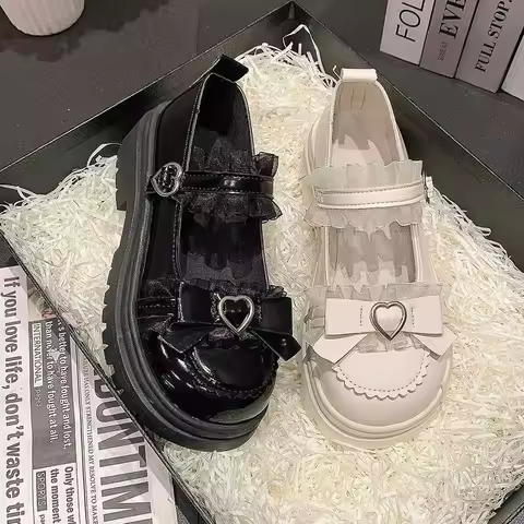 2026 Summer New School Girl Loafer Pumps Platform Shoes JK Loafer Pumps Platform Shoes Japanese Styl