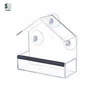 Sunnimix Acrylic Birds Feeder Easy to Clear Avian Window Feeder No Assembly Needed for Kids, Cat Own