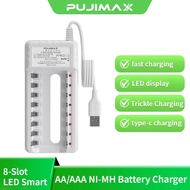 PUJIMAX battery charge 8 s-lot NI-MH battery AA/AAA battery rechargeable battery fast charging