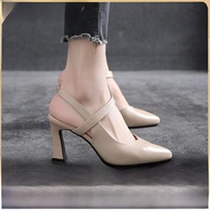 French Style Soft Leather High Heels Sandals Womens Spring Summer Shoe Middle Heel Spring Model Wome