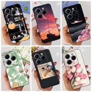 For Infinix Hot 40 hot40Pro Case Cover Soft Silicone Matte beautiful flower Pattern Shells for Infinix hot40 PRO X6836 X6837 Casing