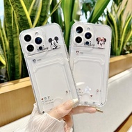 Cute Music Mickey Minnie Transparent card case Shockproof Phone casing OPPO F9 F19 F11 PRO AX5 AX7 A