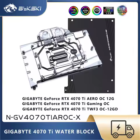 Bykski GPU Block For GIGABYTE GeForce RTX 4070Ti AERO / GAMING / TWF3 OC , Video Card Water Cooler C