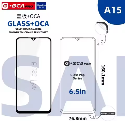 10PCS G+OCA PRO For Samsung A15 A20S A20E A21S A22 A23 A24 A25 A30S A31 A32 A33 A34 Front Glass Lens