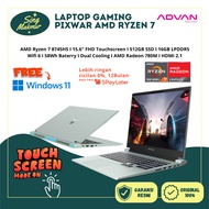 ADVAN Pixwar Touchscreen Gaming Laptop AMD Ryzen 7 8945HS 6800H 16GB/512GB Display Touchscreen