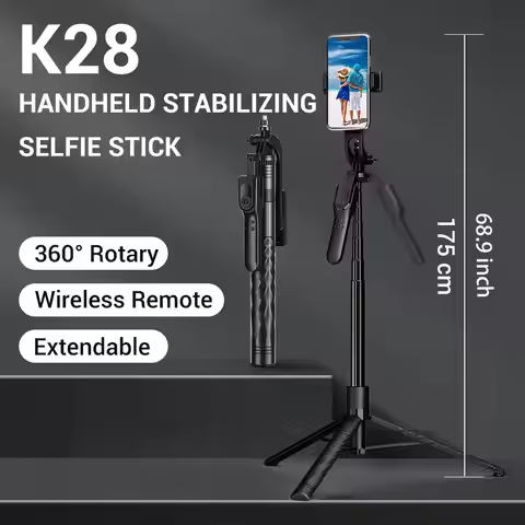 K28 Selfie Stick Tripod Extendable with Wireless Remote Floor Live Broadcast Bracket Handheld Stabil