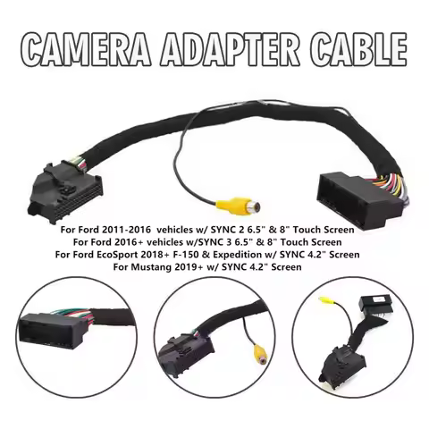 RCA Rearview Camera Adapter Cable Harness For EcoSport 2018+ F-150 For Expedition W/ SYNC 4.2" Scree